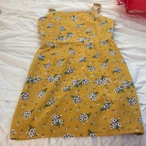 Yellow floral print sundress